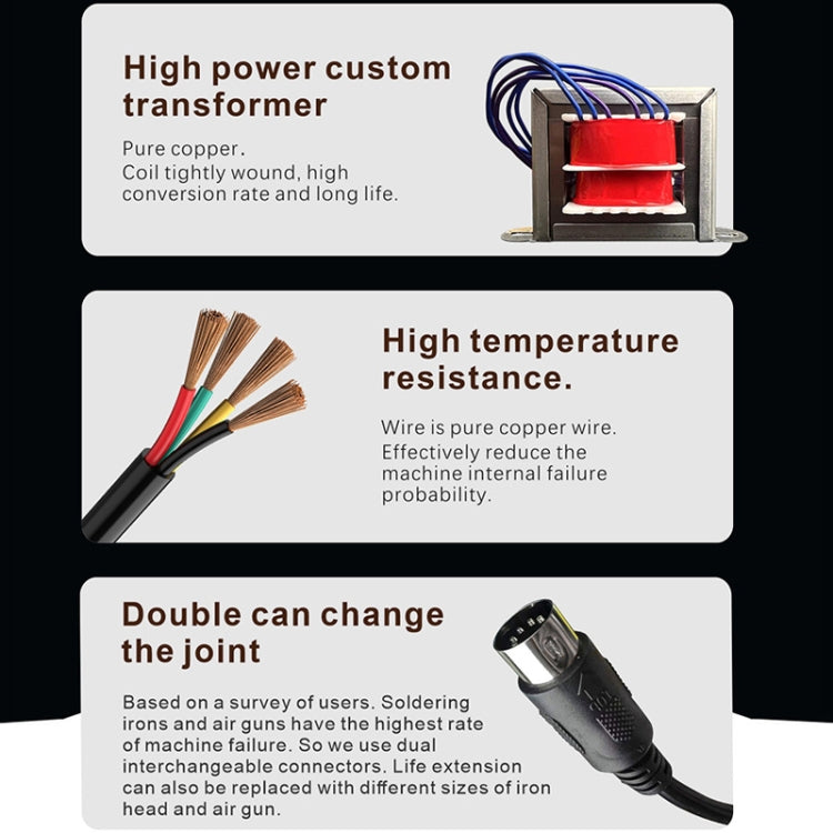 巴酷 BA-601C+ 數顯2合1電烙鐵熱風器手機維修拆焊可調溫