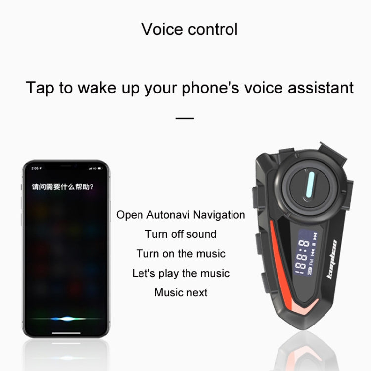 酷騎寶 摩托車頭盔防水藍牙耳機 帶屏幕