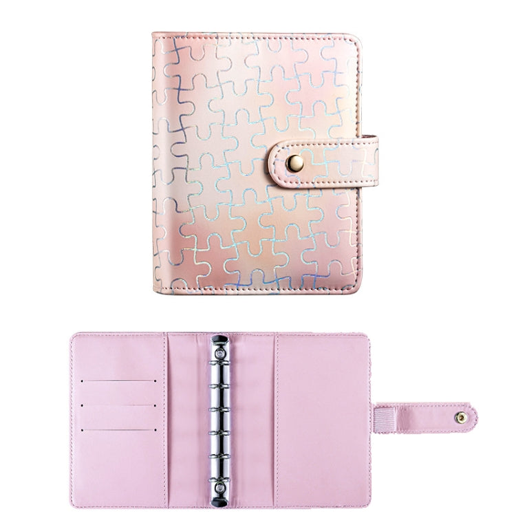 A7 拼圖圖案高顏值手帳本隨身口袋本活頁筆記本現金預算本