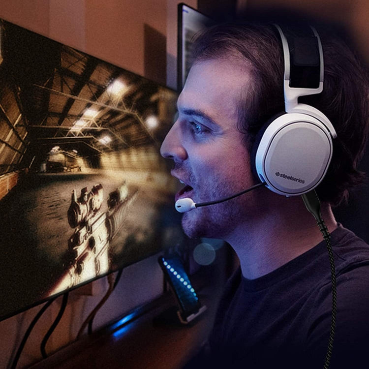 適用於賽睿寒冰3 5 7 PRO 尼龍編織遊戲耳機線