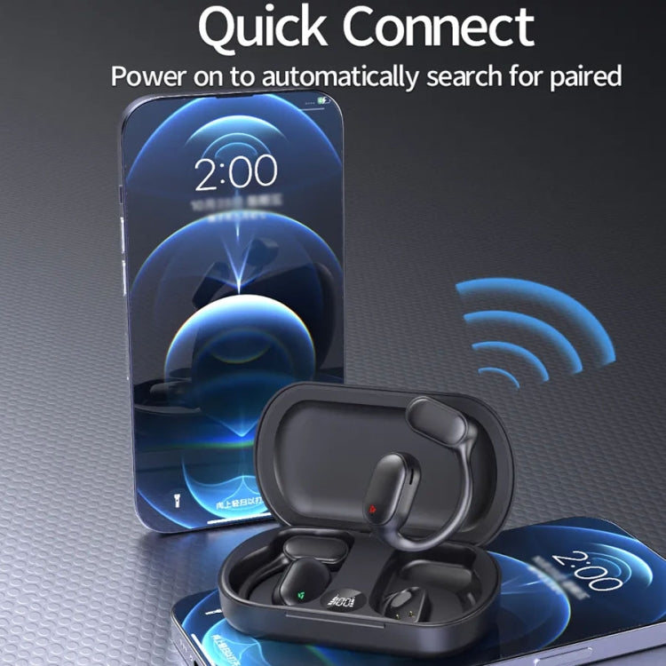 空氣傳導掛耳式LED數顯無線ENC降噪運動藍牙耳機