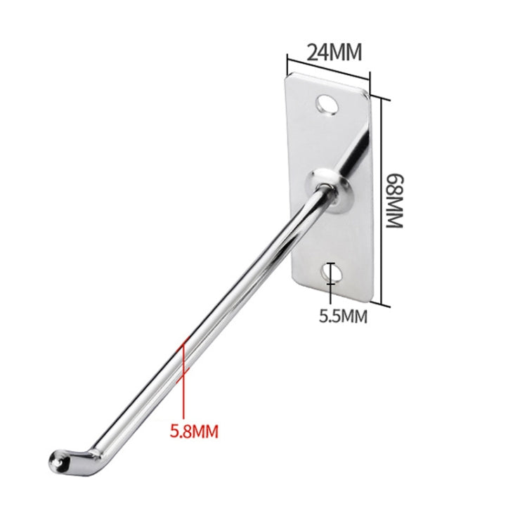 2pcs 6mm粗釘牆展示飾品掛鈎單線鈎