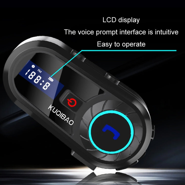 KUQIBAO 摩托車頭盔防水藍牙耳機 帶屏幕