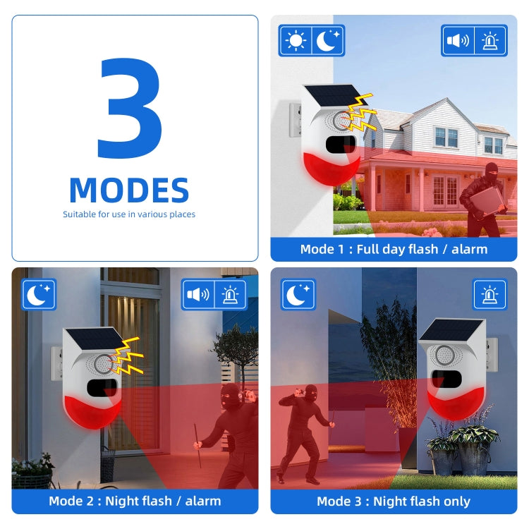 太陽能人體紅外感應遙控報警器動物驅趕報警器