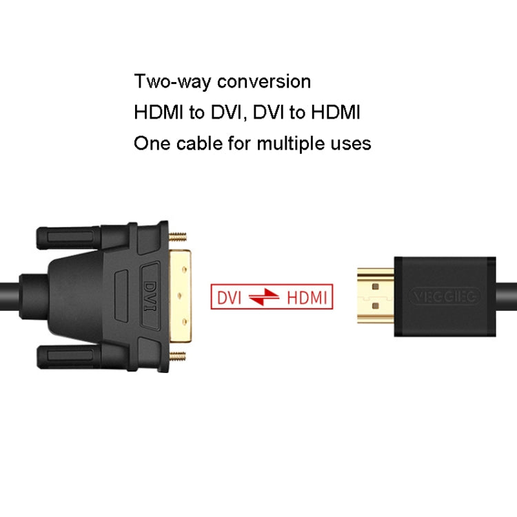 唯格 HDMI 轉 DVI 電腦電視高清显示器轉換線 可互轉