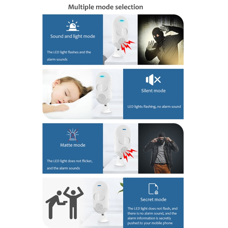 WiFi無線紅外探測器Tuya PIR紅外無線移動人體感應報警器