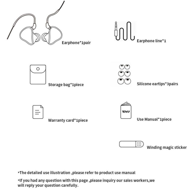 CVJ 入耳式耳塞樹脂可換線耳機