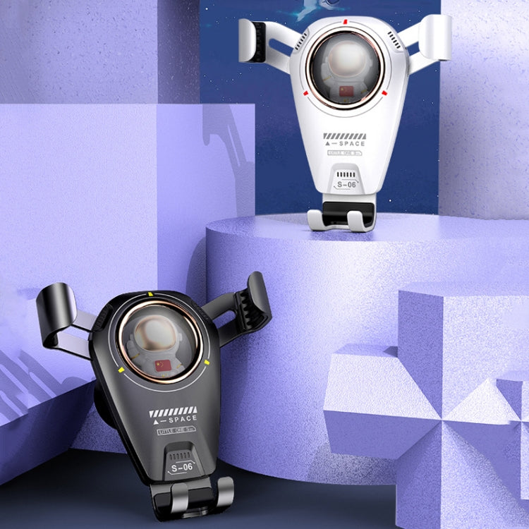 S-06  車載支架鋁合金出風口重力可伸縮旋轉手機支架