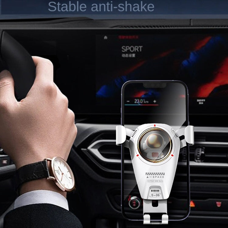 S-06  車載支架鋁合金出風口重力可伸縮旋轉手機支架