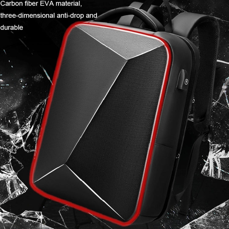 EVA硬殼可擴容筆記本電腦雙肩包 帶USB接口 多功能商務旅行背包