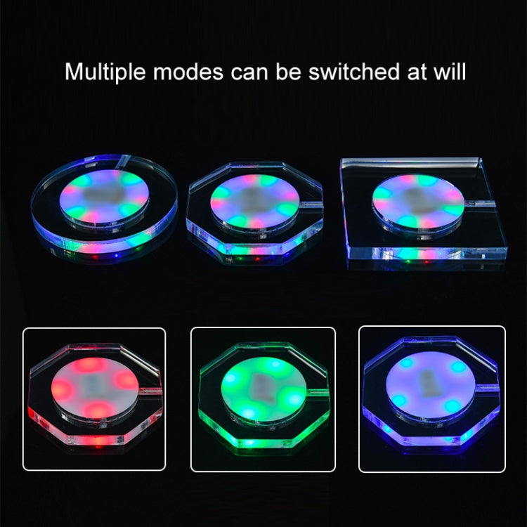 LED發光亞克力杯墊 透明水晶底座