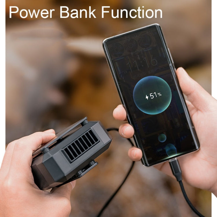 戶外掛腰照明風扇 帶移動電源功能 多功能支架掛脖風扇