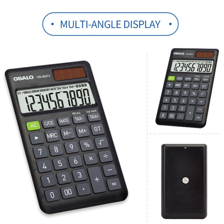 奧斯歐 OS-403TV 10位LCD屏太陽能雙電源迷你學生台式計算器