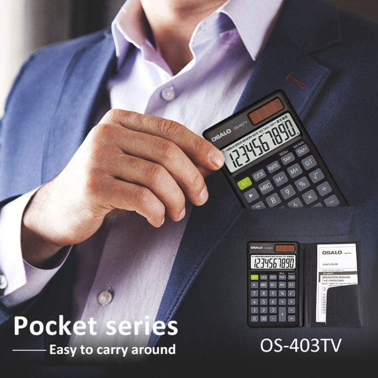 奧斯歐 OS-403TV 10位LCD屏太陽能雙電源迷你學生台式計算器