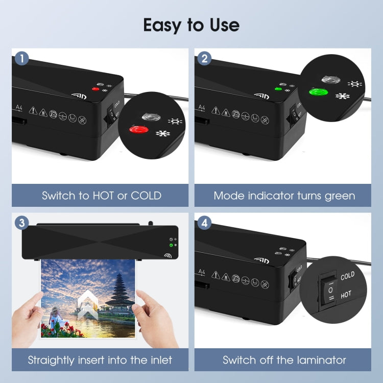 9寸A4 迷你照片塑封機全自動小型覆膜機相片過膠機家用過塑機