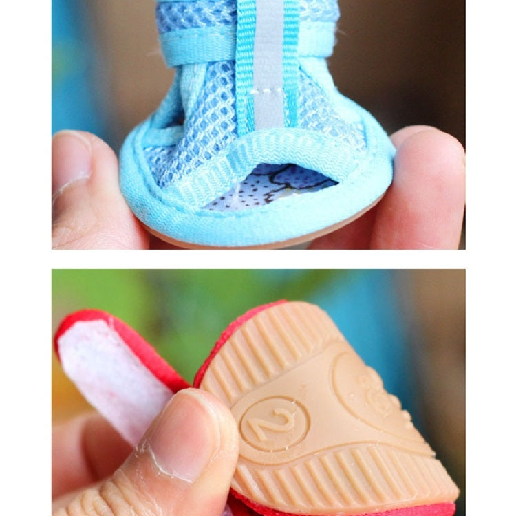 牛筋底網眼寵物防滑涼鞋