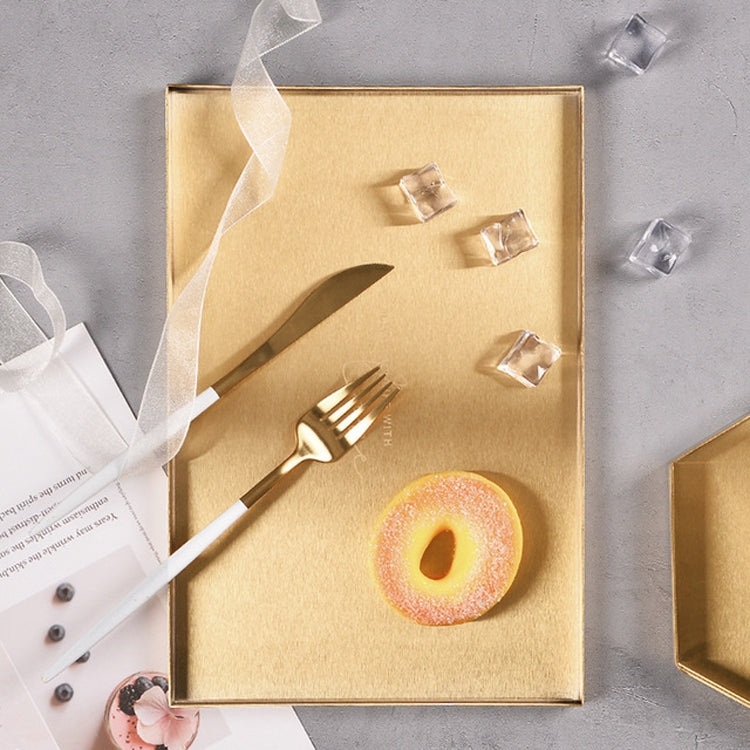 幾何形金色不銹鋼托盤收納盤