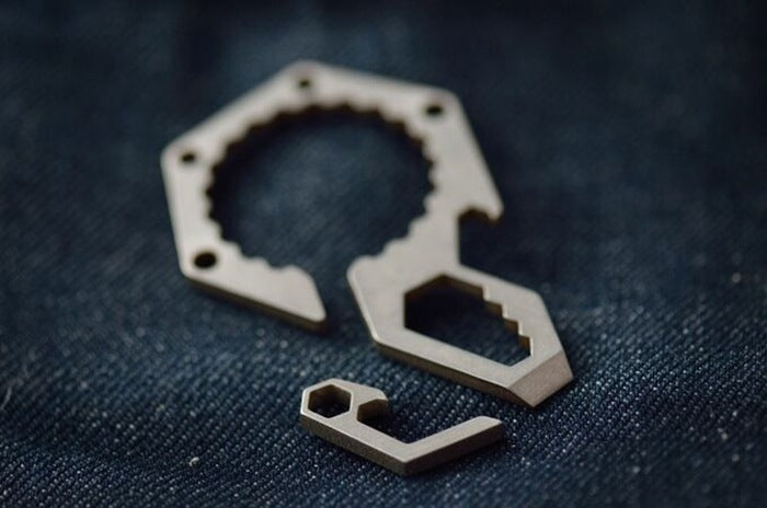 EDC迷你輕量啤酒瓶開瓶器鑰匙圈口袋工具戶外露營徒步旅行實用小工具