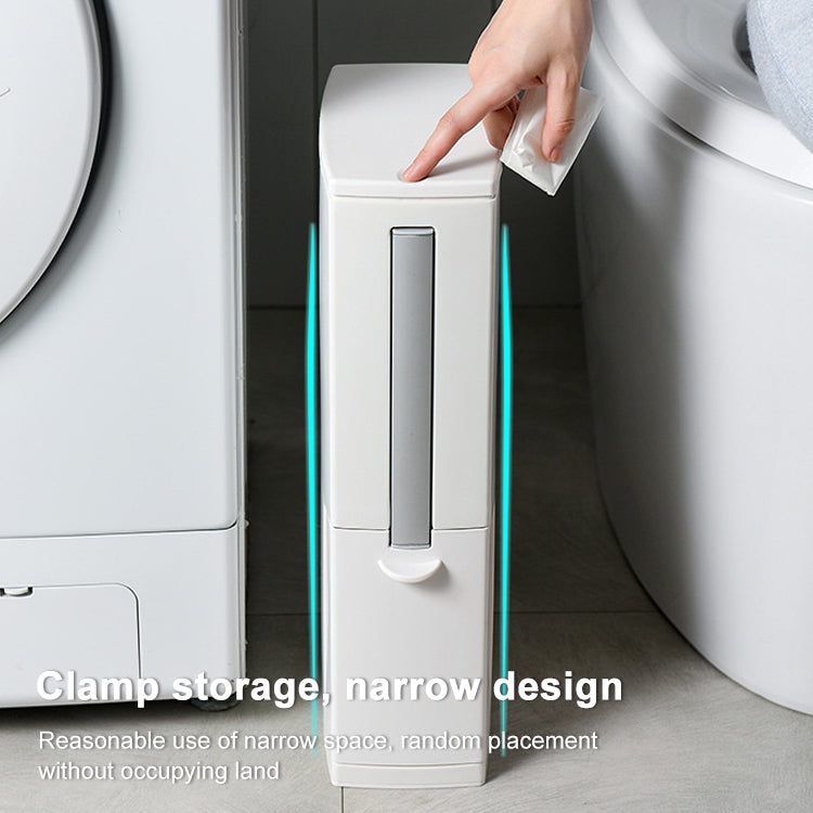 浴室衛生間馬桶刷一體式按壓式開蓋方形垃圾桶 帶刷子