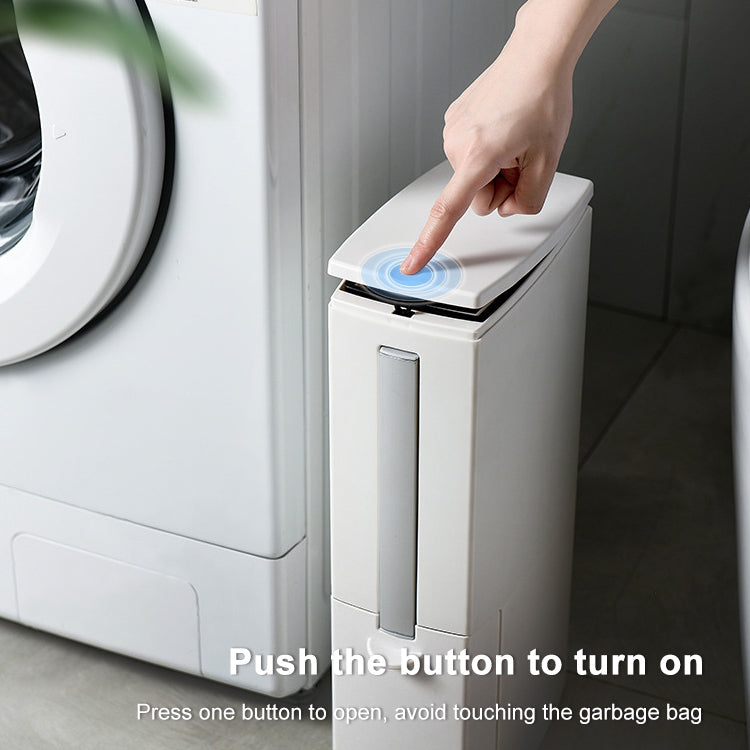 浴室衛生間馬桶刷一體式按壓式開蓋方形垃圾桶 帶刷子