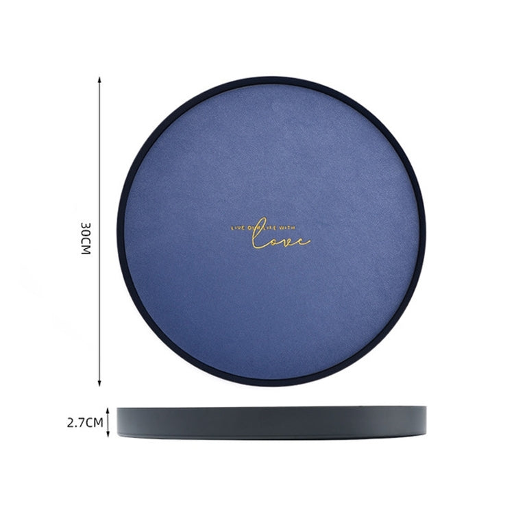 皮革鐵藝托盤玄關鑰匙雜物收納盒