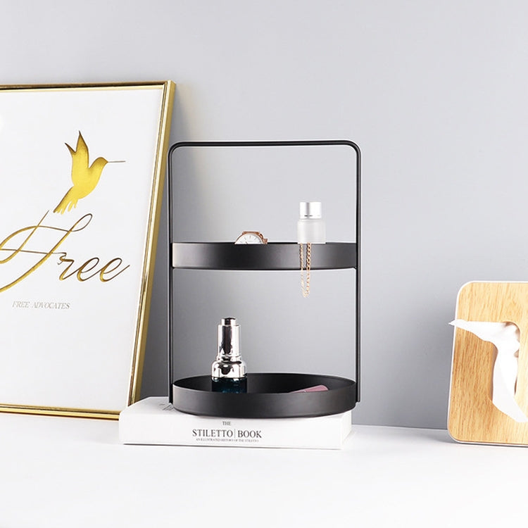 雙層皮革墊收納盤帶提手置物架零食托盤