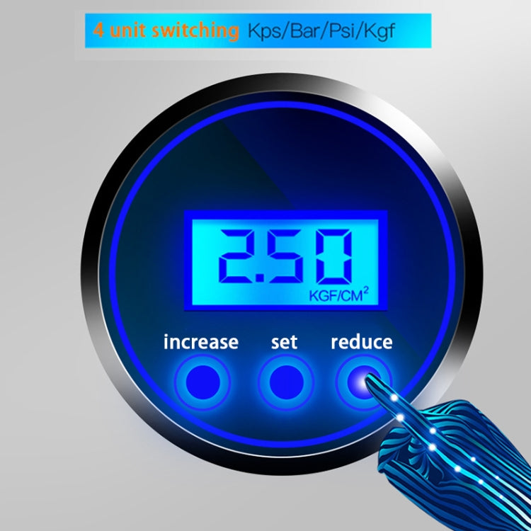 12v汽車充氣泵數顯充氣便攜式充氣泵帶自動關閉儀錶