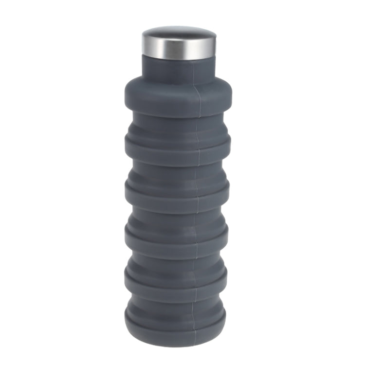 便攜式硅膠水壺 可伸縮摺疊咖啡瓶 戶外旅行飲用運動飲料水壺，容量：500ml