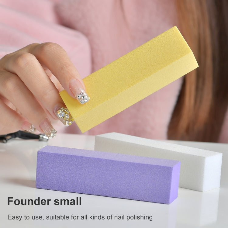 10件白色豆腐塊 美甲打磨四方塊 高彈棉修甲磨砂塊