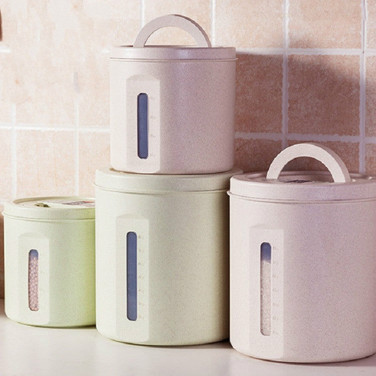 家用米桶谷纖維防潮密封五穀雜糧儲存罐麵粉盒