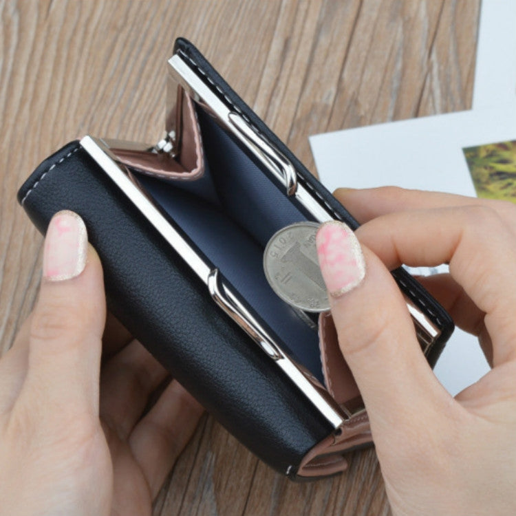 簡約迷你復古花朵短款女士摺疊錢夾零錢包