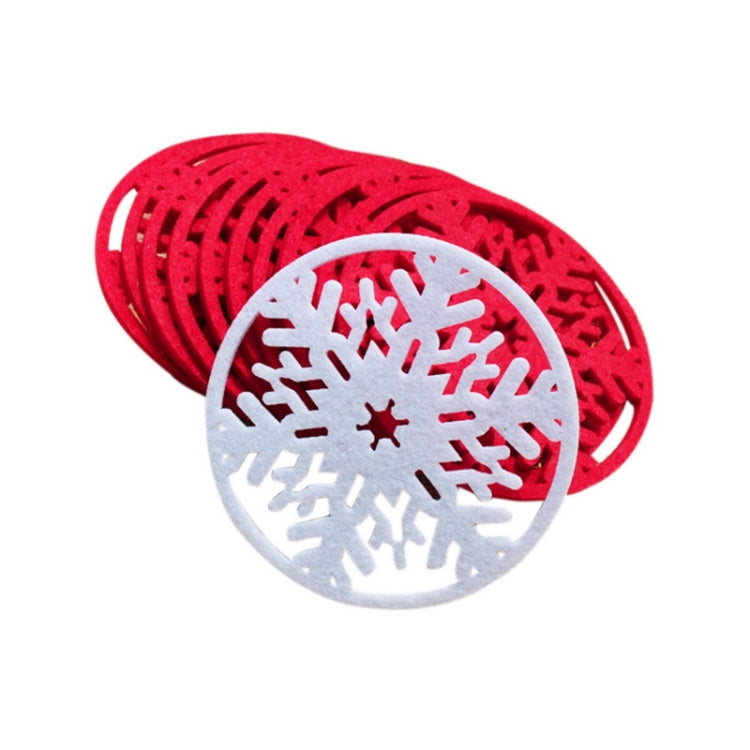 10件一賣 聖誕裝飾品雪花杯墊 無紡布面料晚宴派對托盤咖啡墊