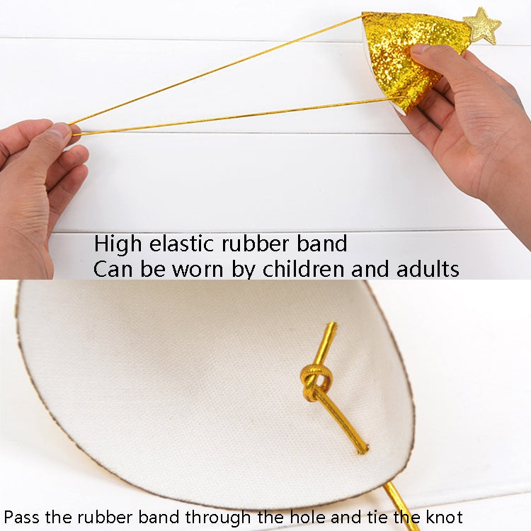 10件賣金色生日帽子兒童周歲裝扮星星帽閃粉蛋糕帽