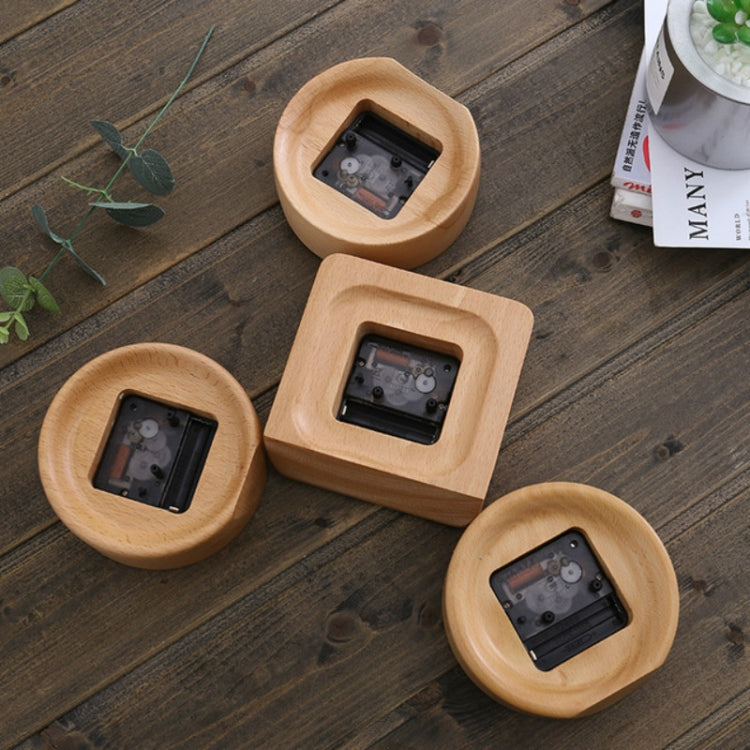 簡約家居書房實木裝飾床頭櫸木鬧鐘