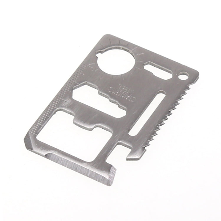 100個一賣 11合一 戶外便攜多功能不銹鋼鏤空工具卡刀帶皮套，尺寸：6.9 x 4.5cm