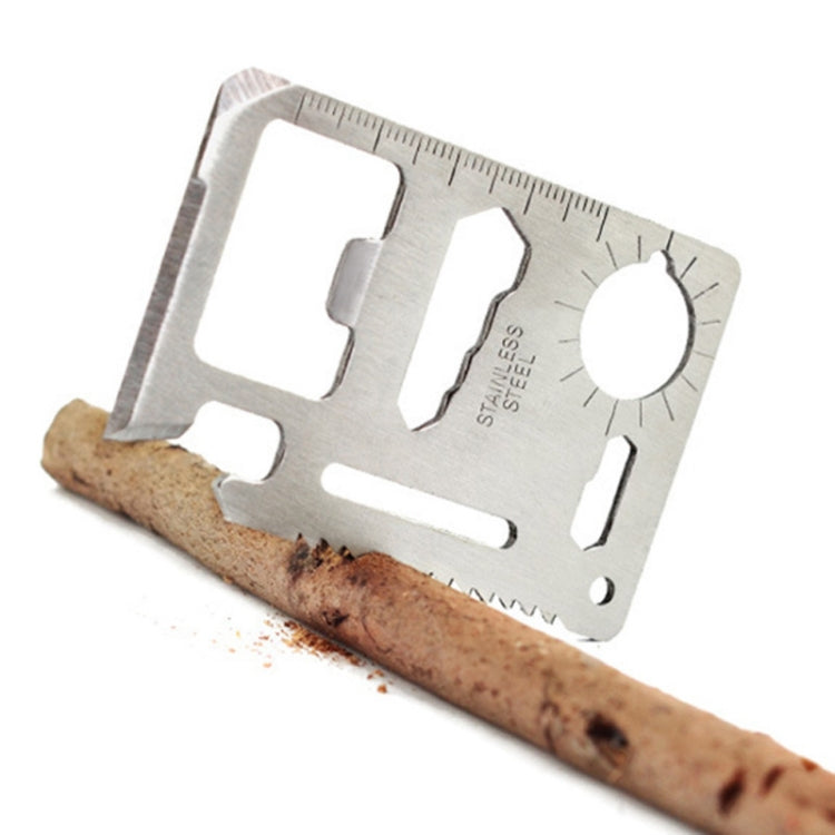 100個一賣 11合一 戶外便攜多功能不銹鋼鏤空工具卡刀帶皮套，尺寸：6.9 x 4.5cm