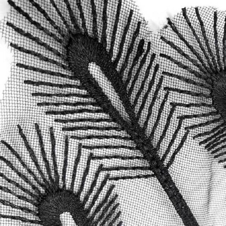 羽毛造型蕾絲刺繡領花假領子DIY服裝配飾，尺寸：29 x 27cm