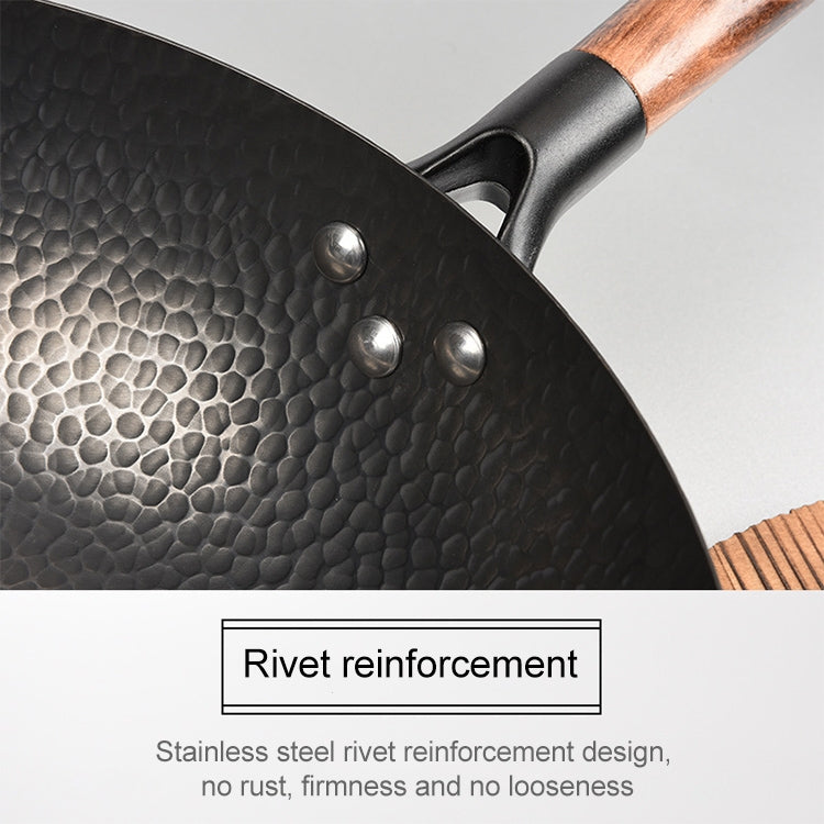 老式傳統手工無塗層炒菜平底鐵鍋