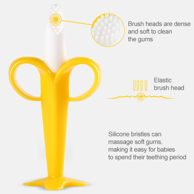3個嬰兒硅膠訓練牙刷香蕉形狀安全乳牙寶寶咀嚼玩具嬰兒咀嚼的出牙環禮物