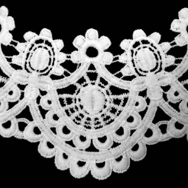 牛奶絲蕾絲刺繡衣領鏤空假領子DIY服裝配飾，尺寸：約32 x 26cm