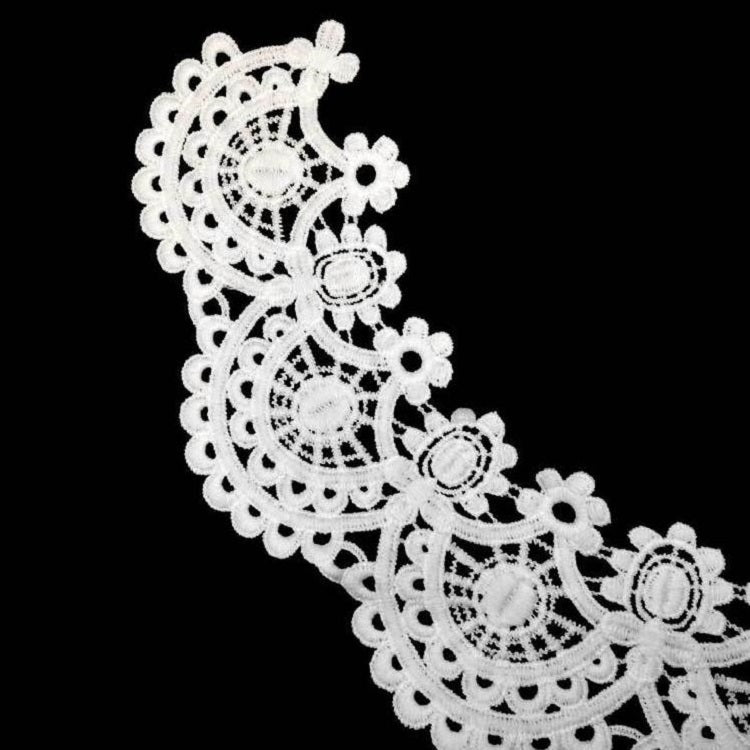 牛奶絲蕾絲刺繡衣領鏤空假領子DIY服裝配飾，尺寸：約32 x 26cm