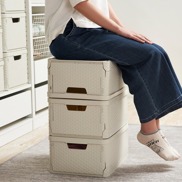 可摺疊整理宿舍衣櫃塑料有蓋收納箱