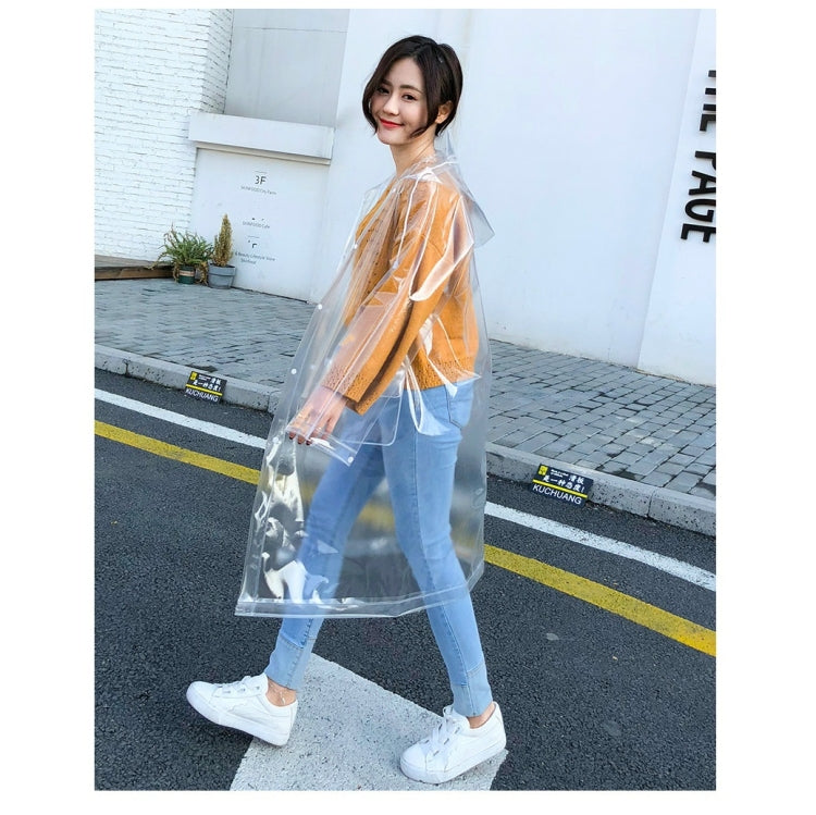 時尚便攜式戶外透明EVA雨衣