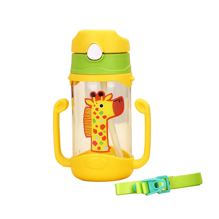 400毫升嬰兒奶瓶硅膠兒童飲料杯彈跳開口帶手柄帶卡通圖案嬰兒飲水杯