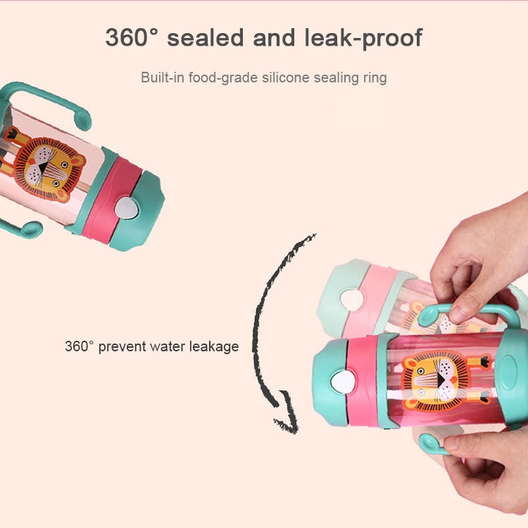 400毫升嬰兒奶瓶硅膠兒童飲料杯彈跳開口帶手柄帶卡通圖案嬰兒飲水杯