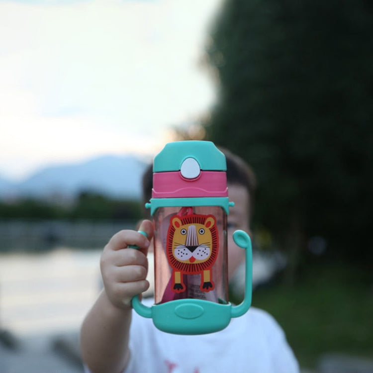 400毫升嬰兒奶瓶硅膠兒童飲料杯彈跳開口帶手柄帶卡通圖案嬰兒飲水杯