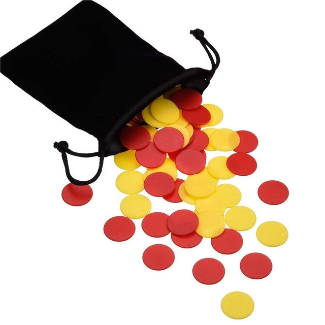 100個一賣 透明塑料賭場撲克籌碼賓果標記令牌兒童玩具禮品