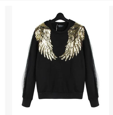 一對賣 亮片羽毛翅膀造型服裝補丁貼DIY服裝配件