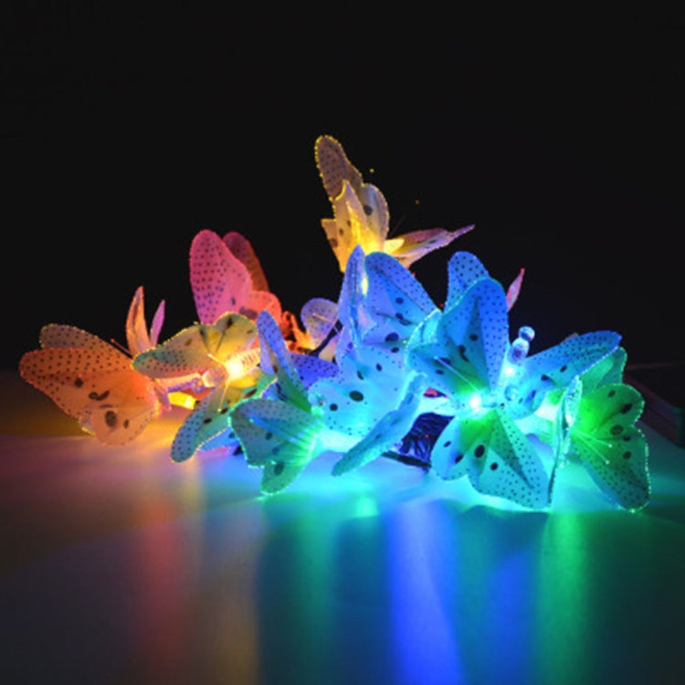 太陽能蝴蝶光纖仙女串防水聖誕戶外花園節日燈