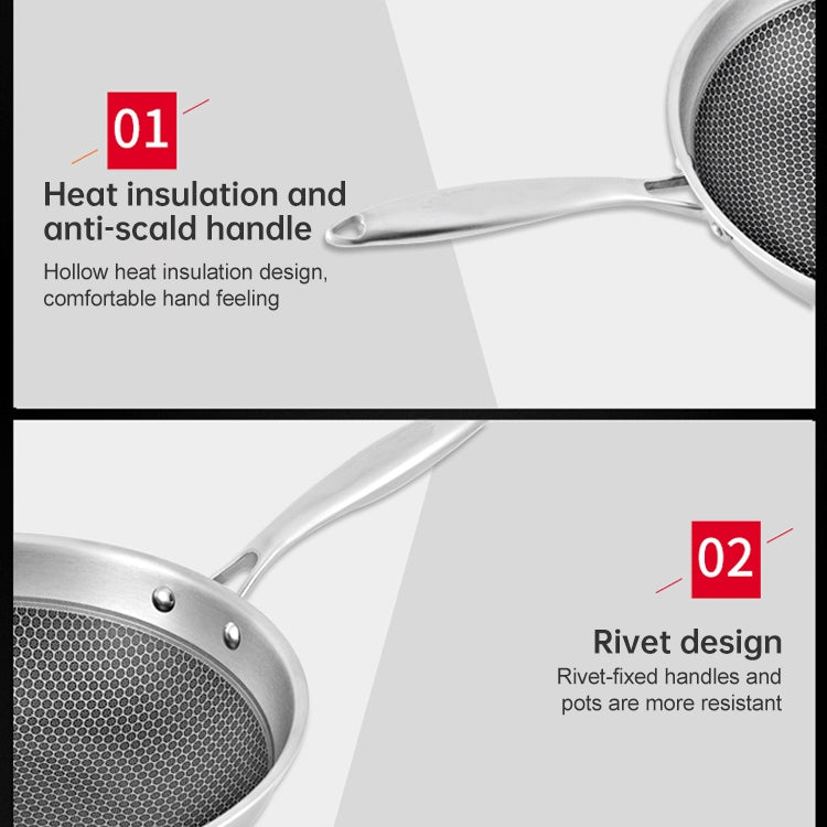 家用蜂窩不銹鋼不粘煎鍋平底炒鍋